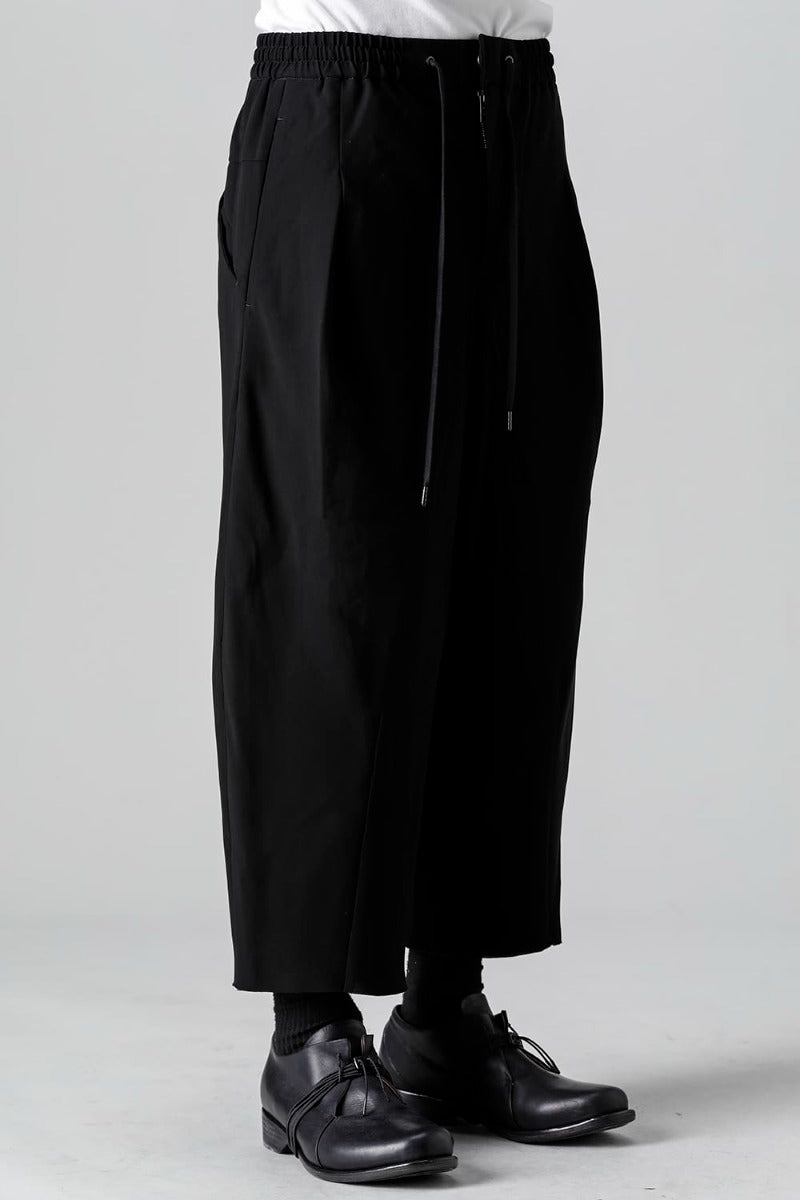 Baggy cropped pants matte polyester