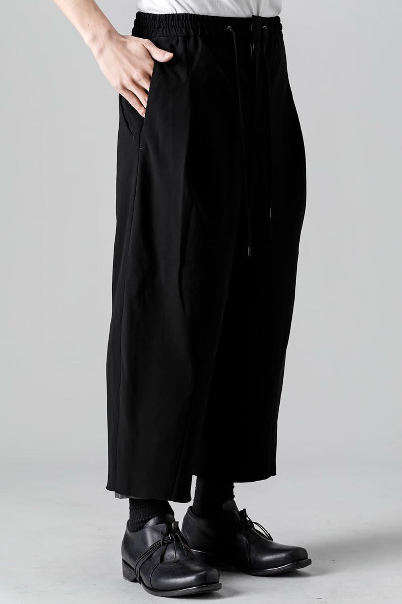 Baggy cropped pants matte polyester