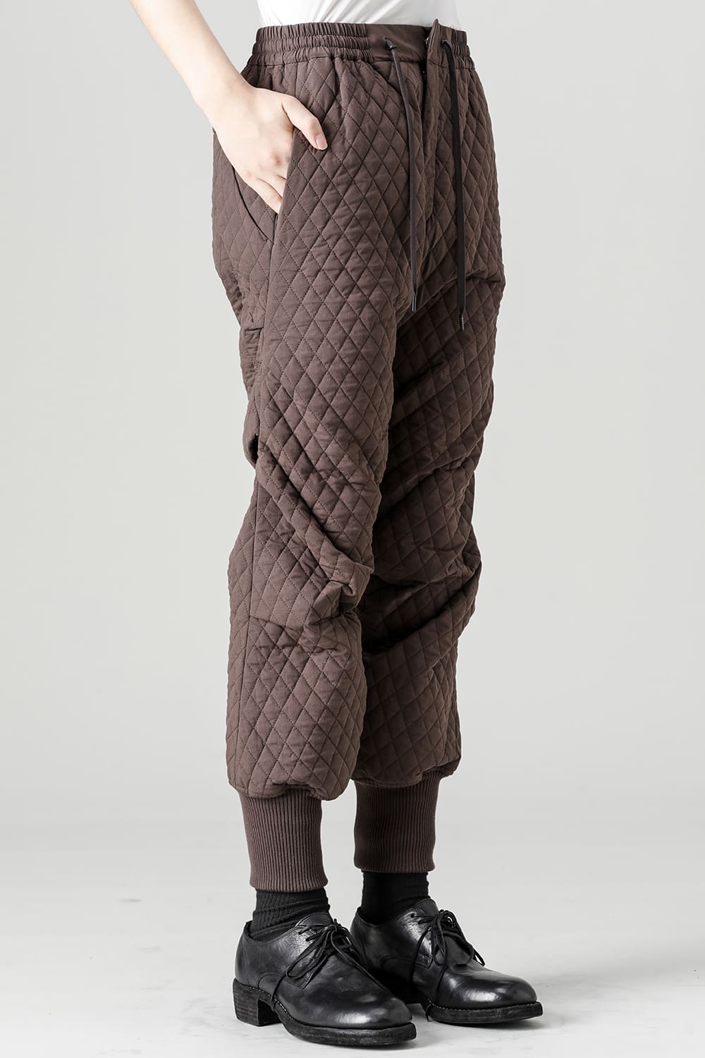 Jogger pants quilted silk / cotton