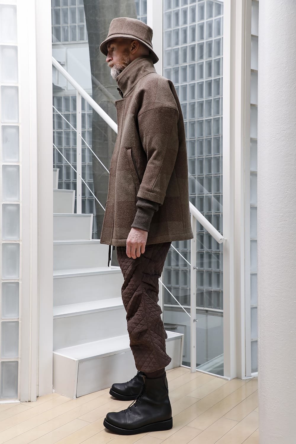 Jogger pants quilted silk / cotton