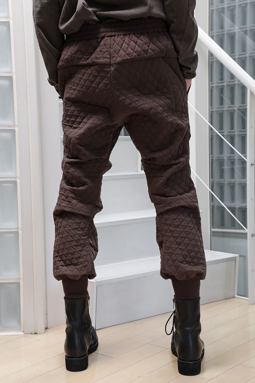 Jogger pants quilted silk / cotton