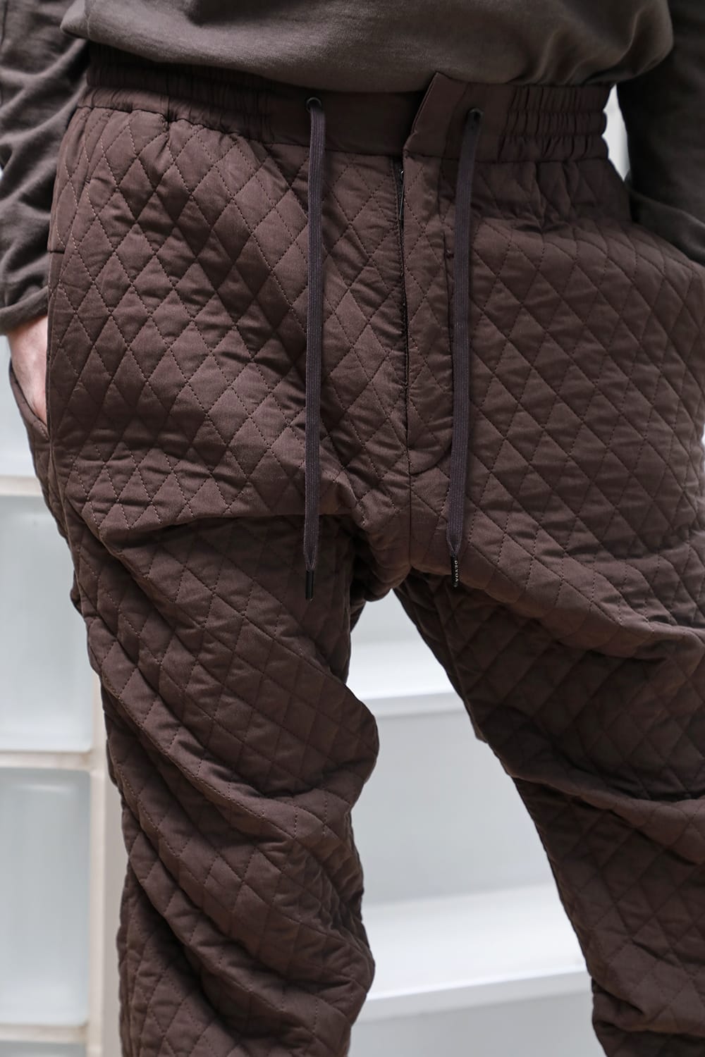 Jogger pants quilted silk / cotton