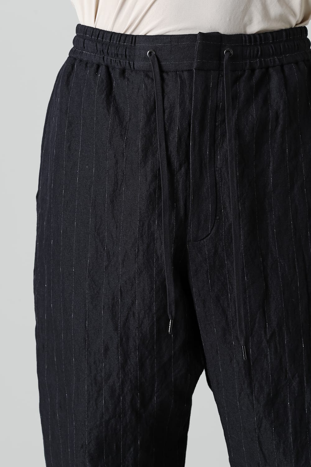 Relaxe pants cotton linen metal shrink