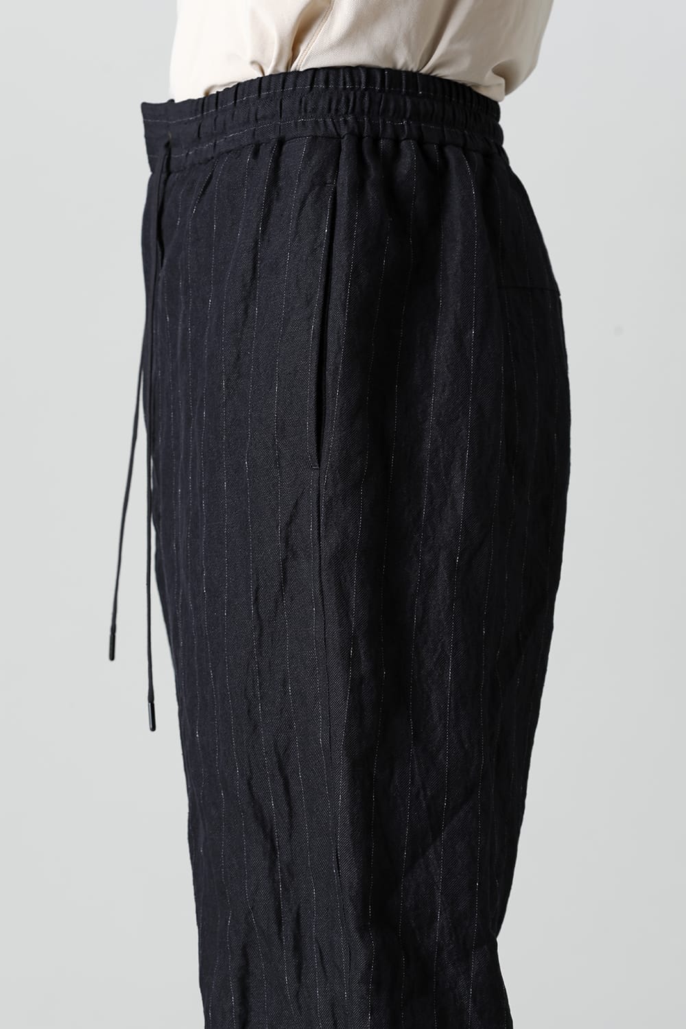 Relaxe pants cotton linen metal shrink