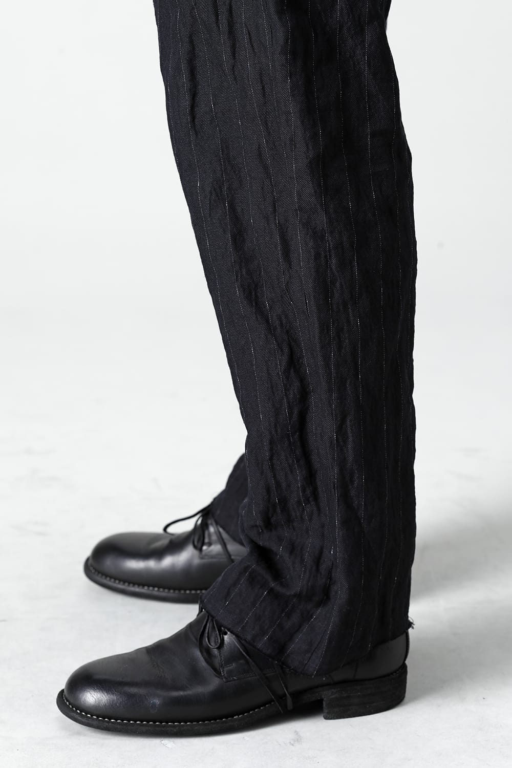 Relaxe pants cotton linen metal shrink