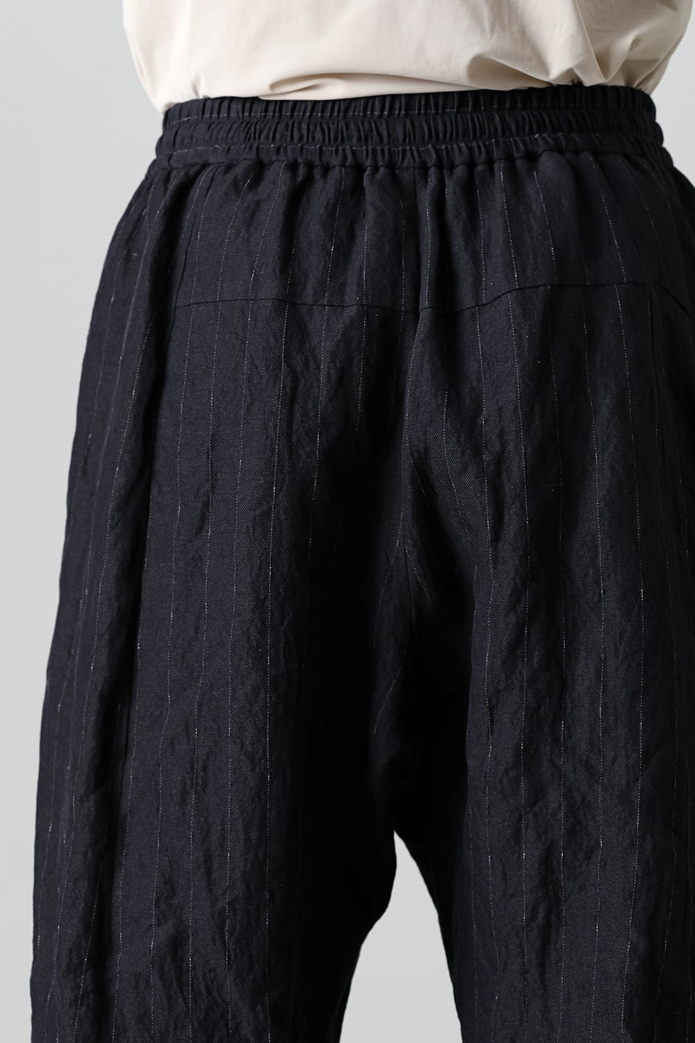 Relaxe pants cotton linen metal shrink