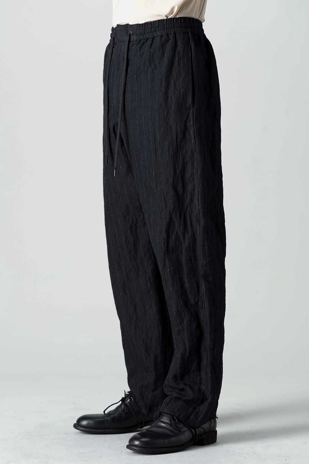 Relaxe pants cotton linen metal shrink