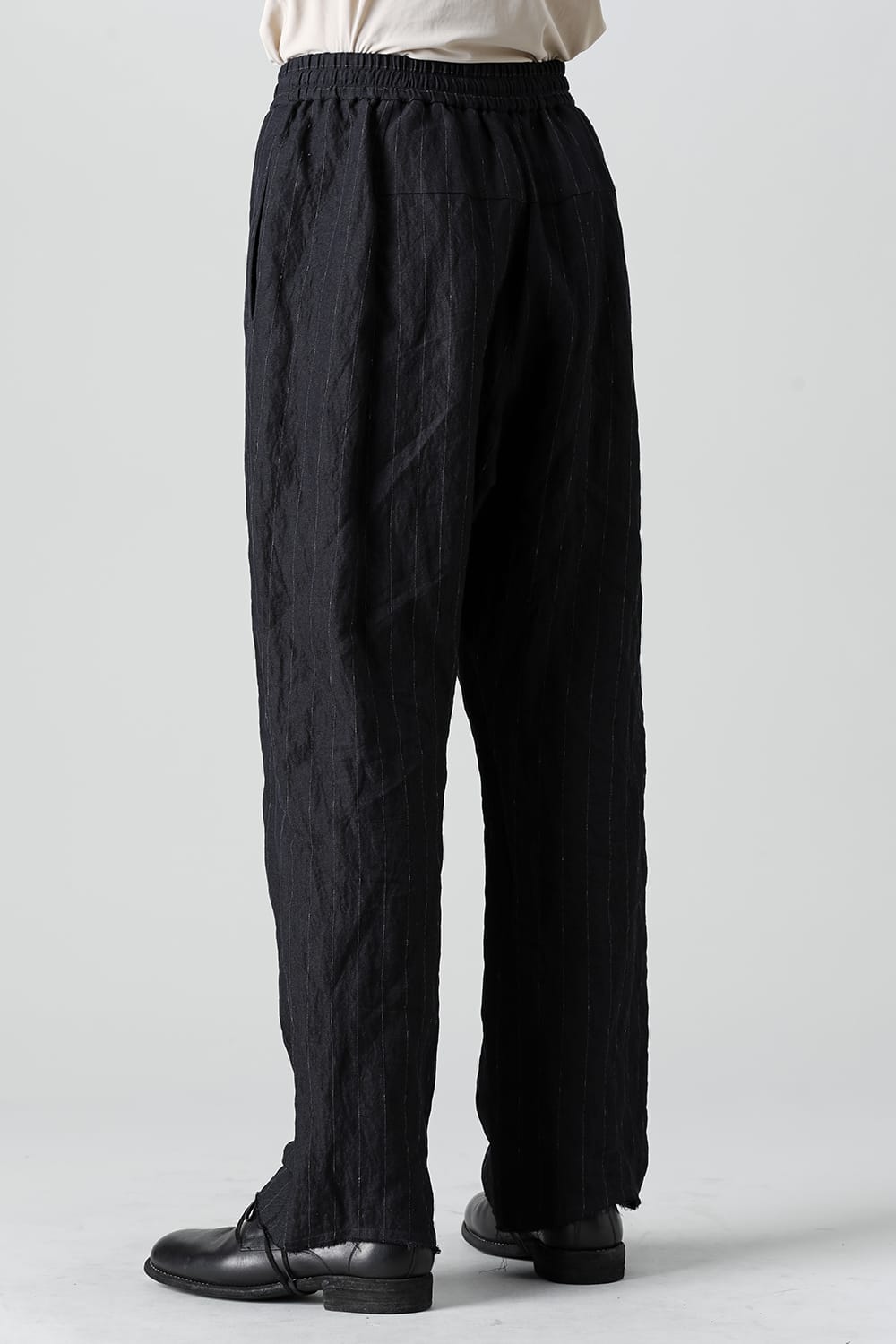 Relaxe pants cotton linen metal shrink
