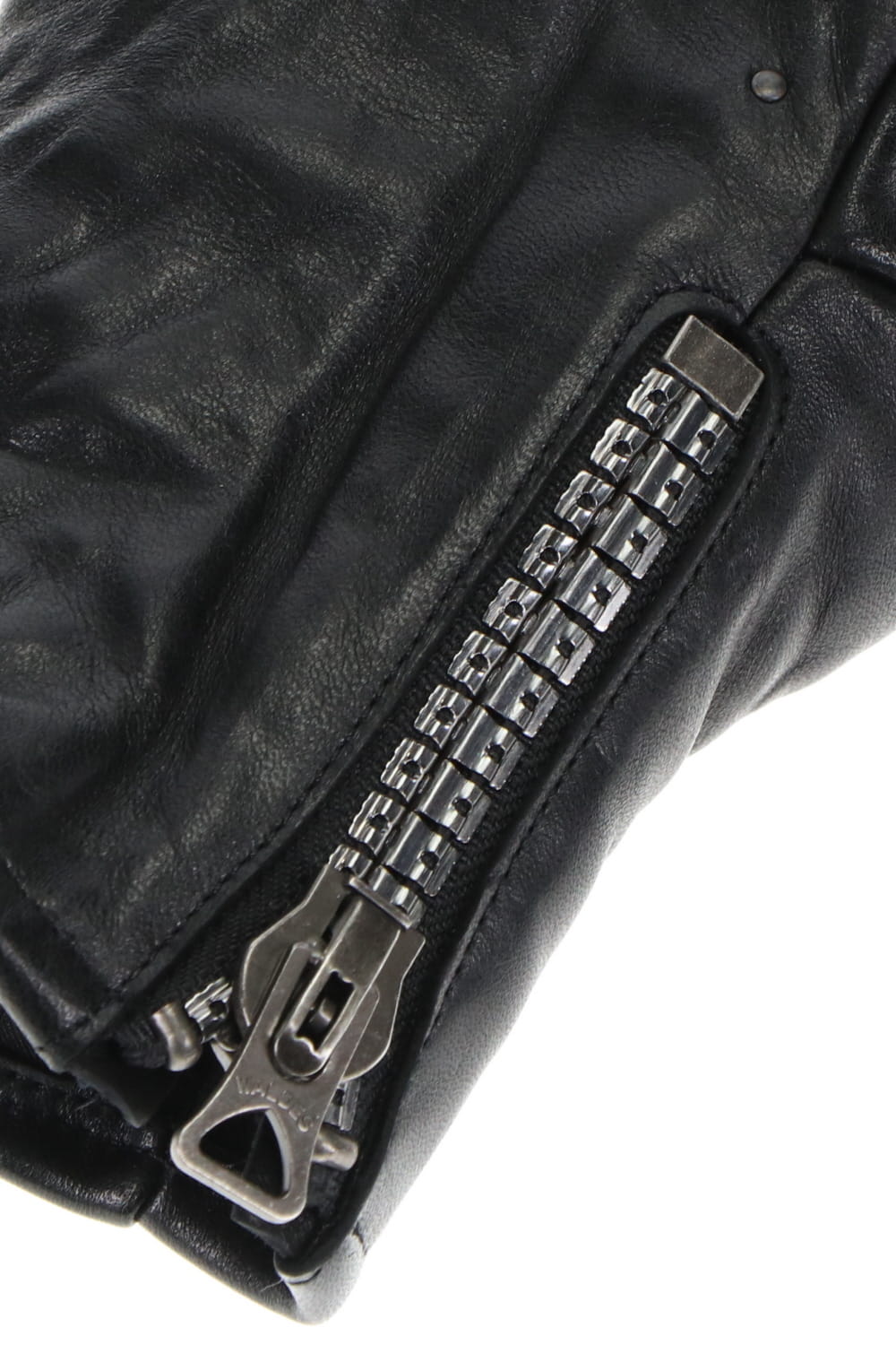 Horse Leather Nail ZIP Gloves Black