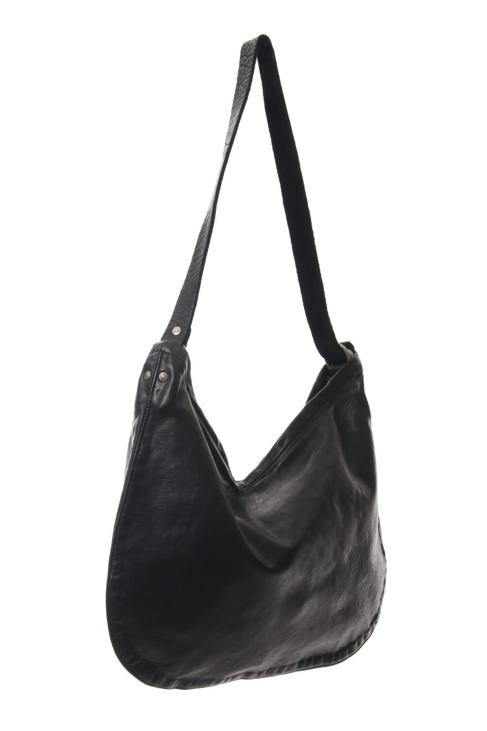 Leather Shoulder Bag Soft Horse Full Grain Leather - Black Q20