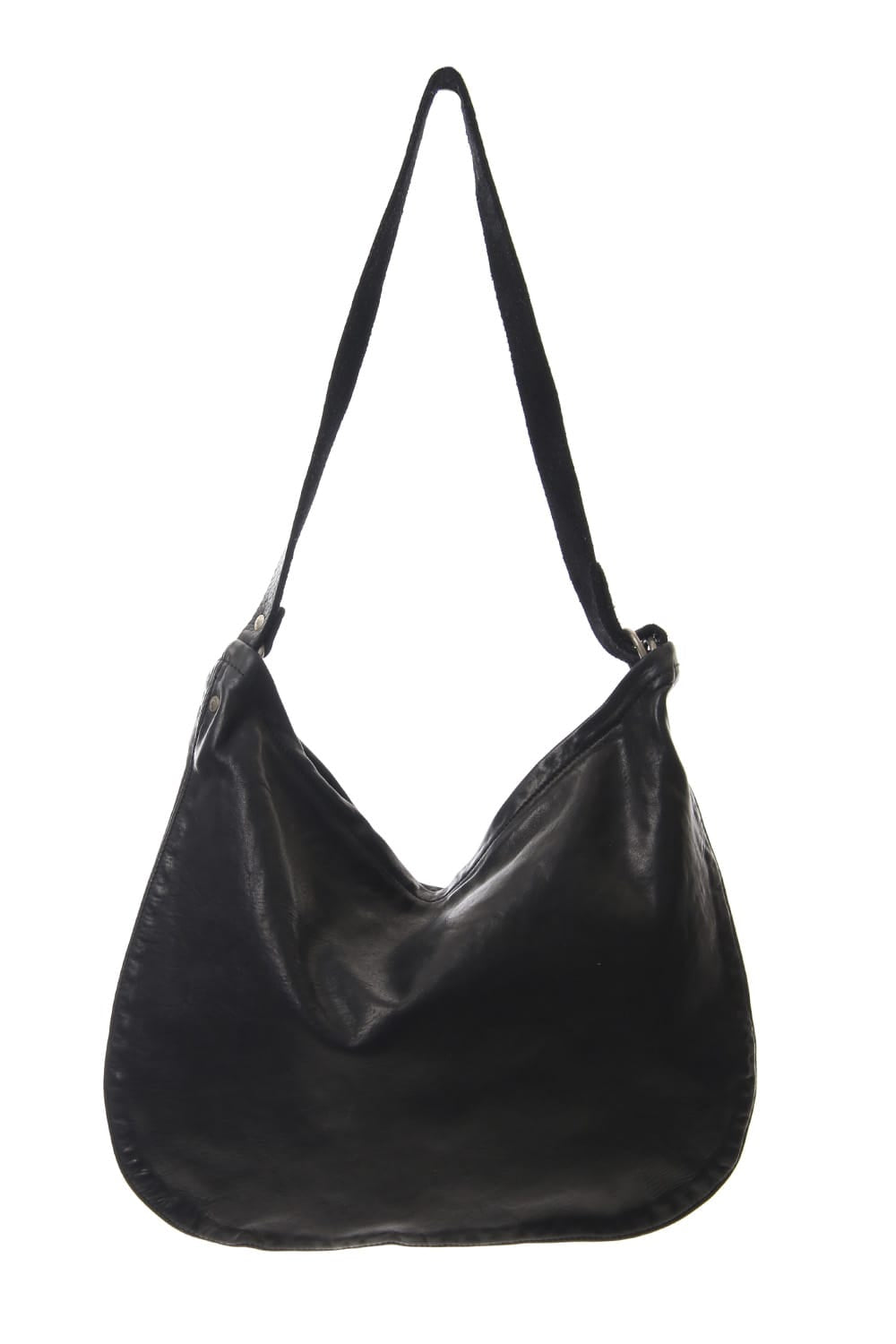 Leather Shoulder Bag Soft Horse Full Grain Leather - Black Q20