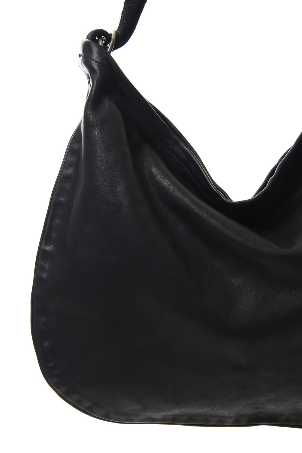 Leather Shoulder Bag Soft Horse Full Grain Leather - Black Q20