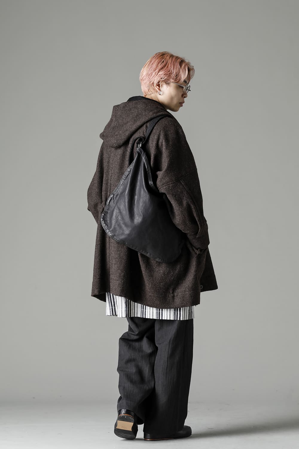 Leather Crossbody Bag - Goat Full Grain Leather - Q20 BLKT