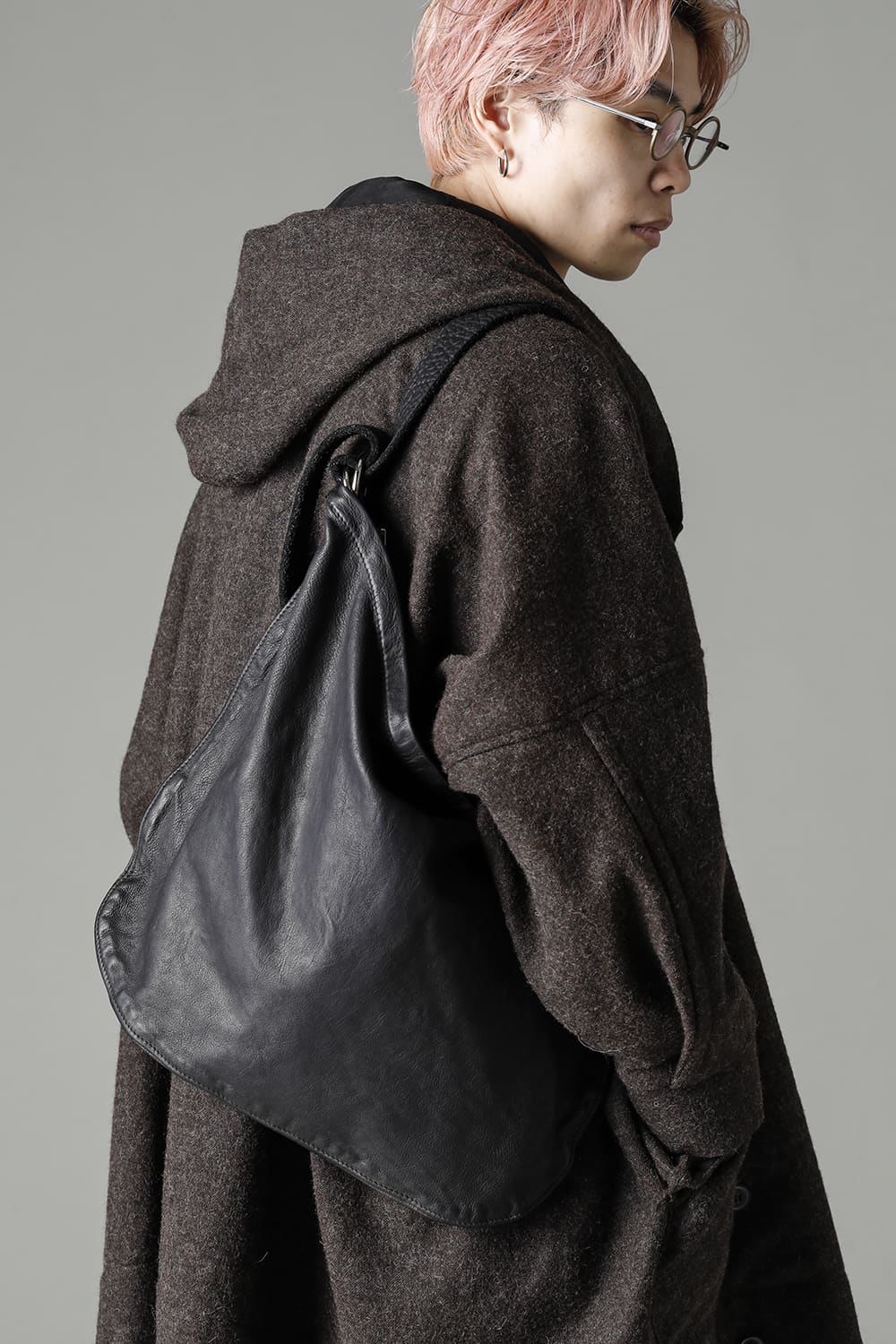 Leather Crossbody Bag - Goat Full Grain Leather - Q20 BLKT