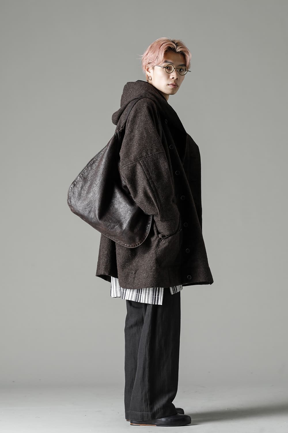 Leather Crossbody Bag - Goat Full Grain Leather - Q20 CV60T