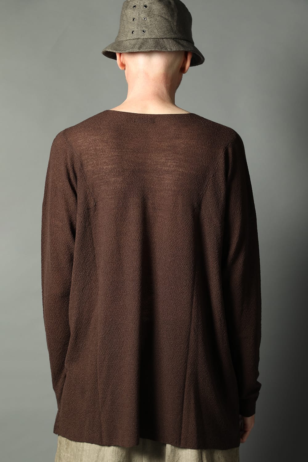 ルーズフィット ロングスリーブ メリノウール  ダークブラウン
