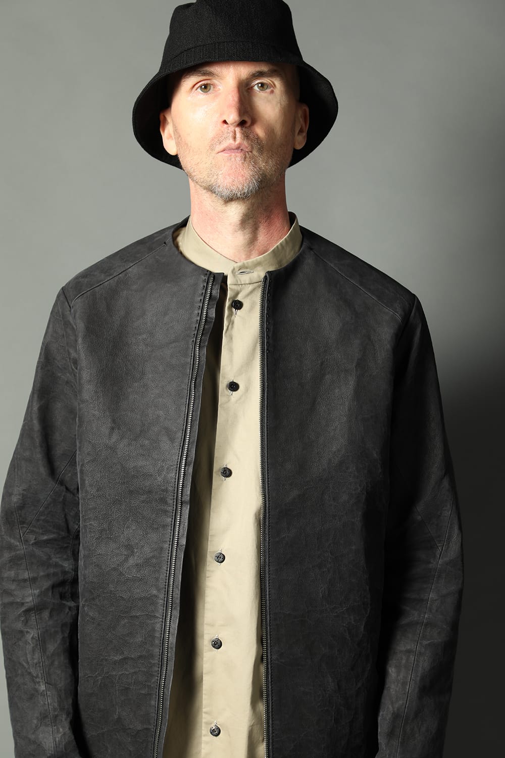 シャツ 200/2 コットン ダブルウィーブ  ベージュ