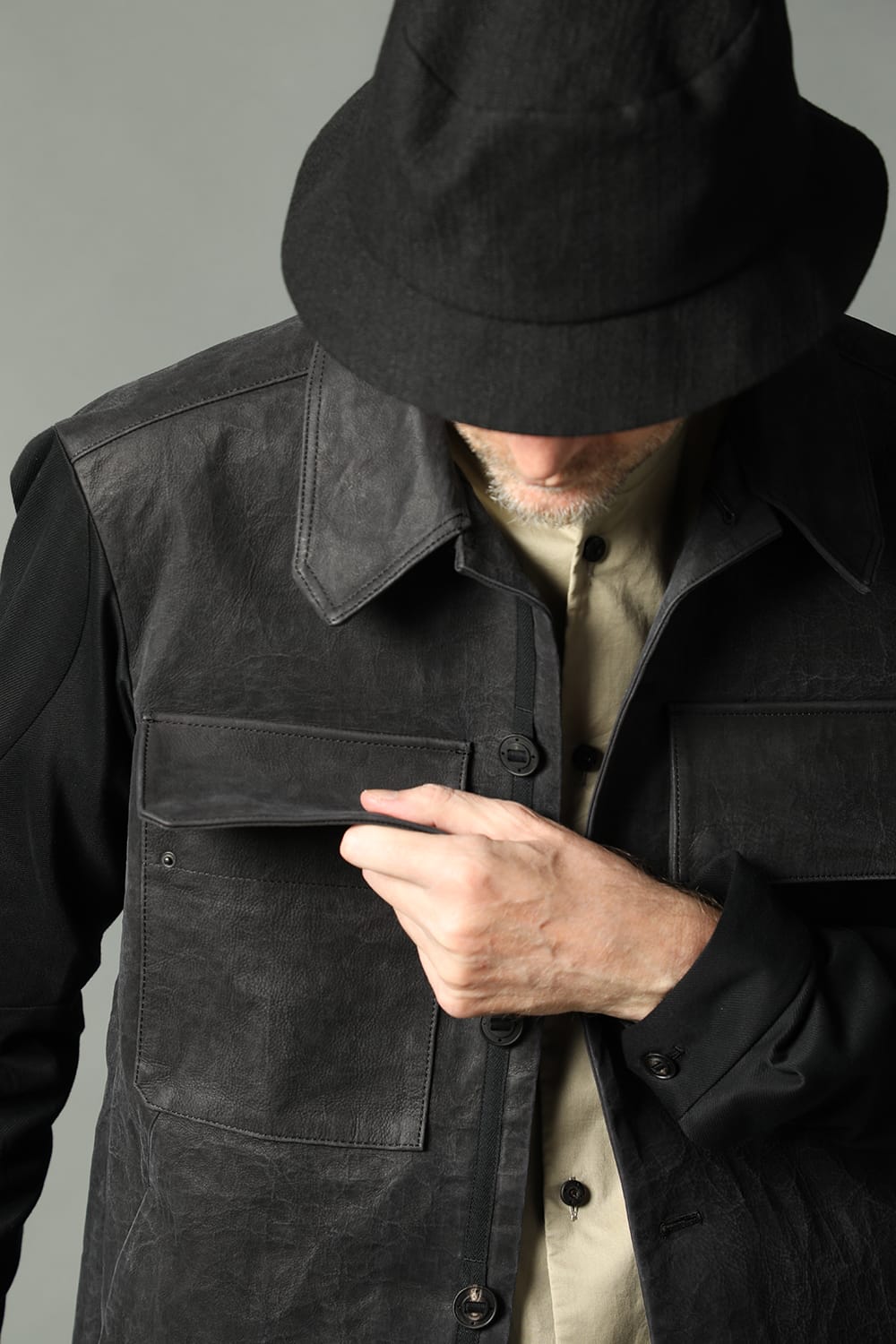 Leather CPO shirt Dyneema leather