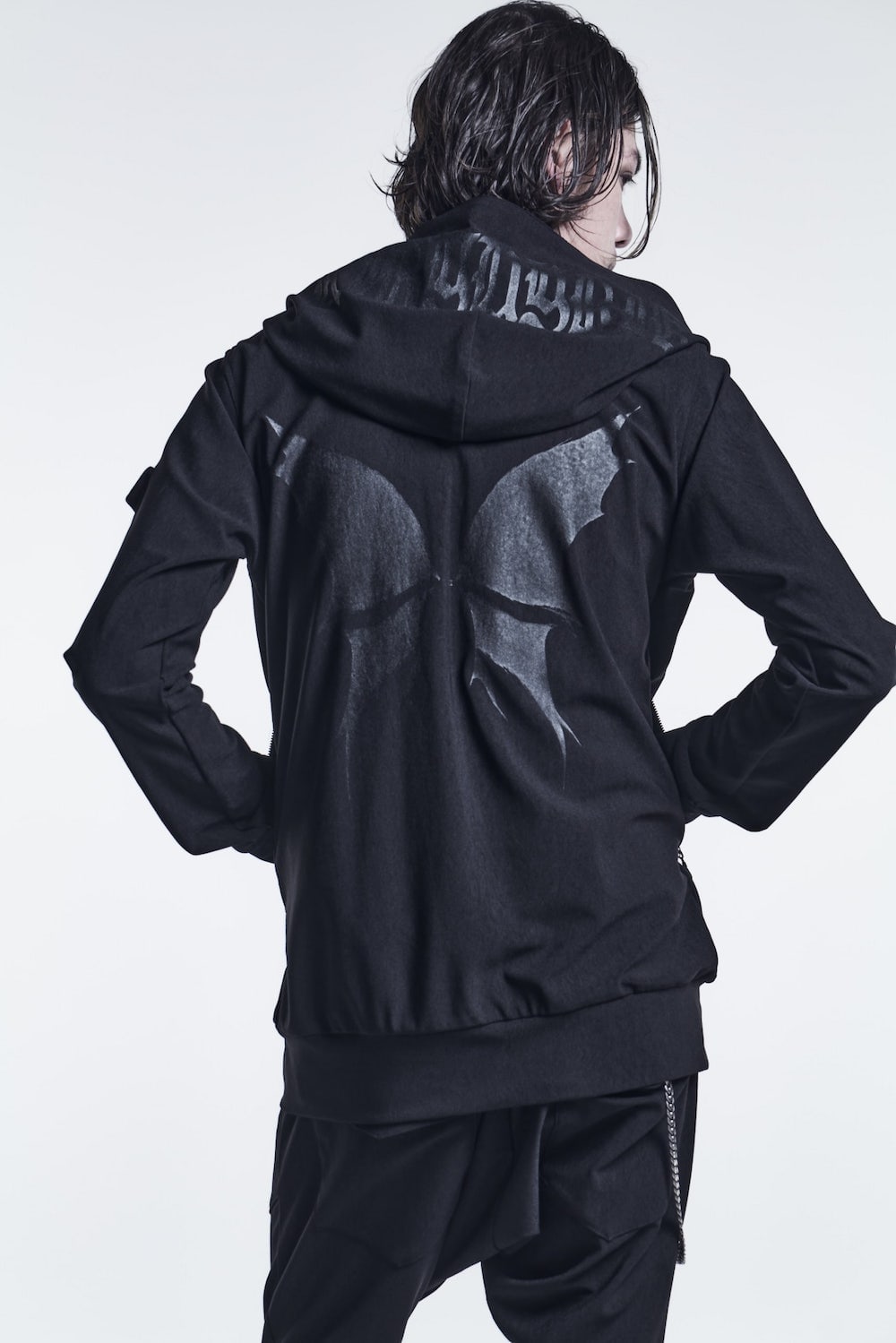 Hoodie Black/Black Print