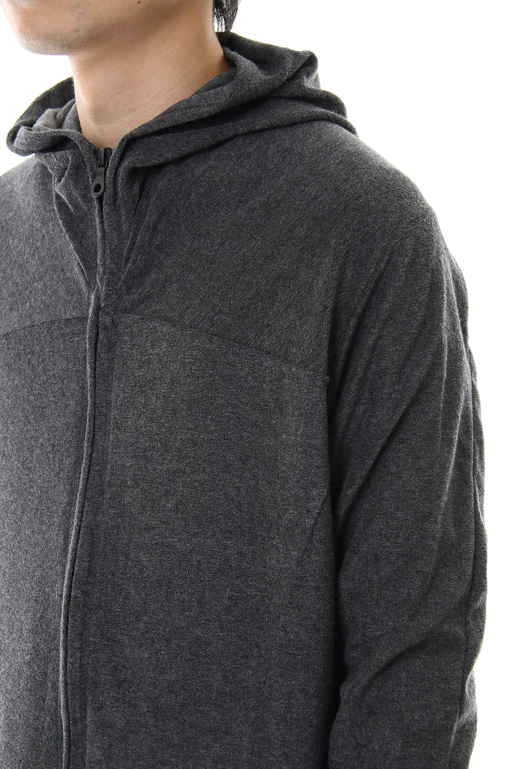 CROSS NECK HOODIE C.Gray