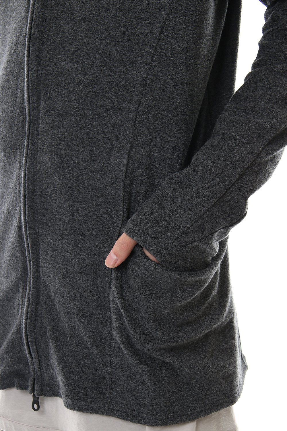 CROSS NECK HOODIE C.Gray