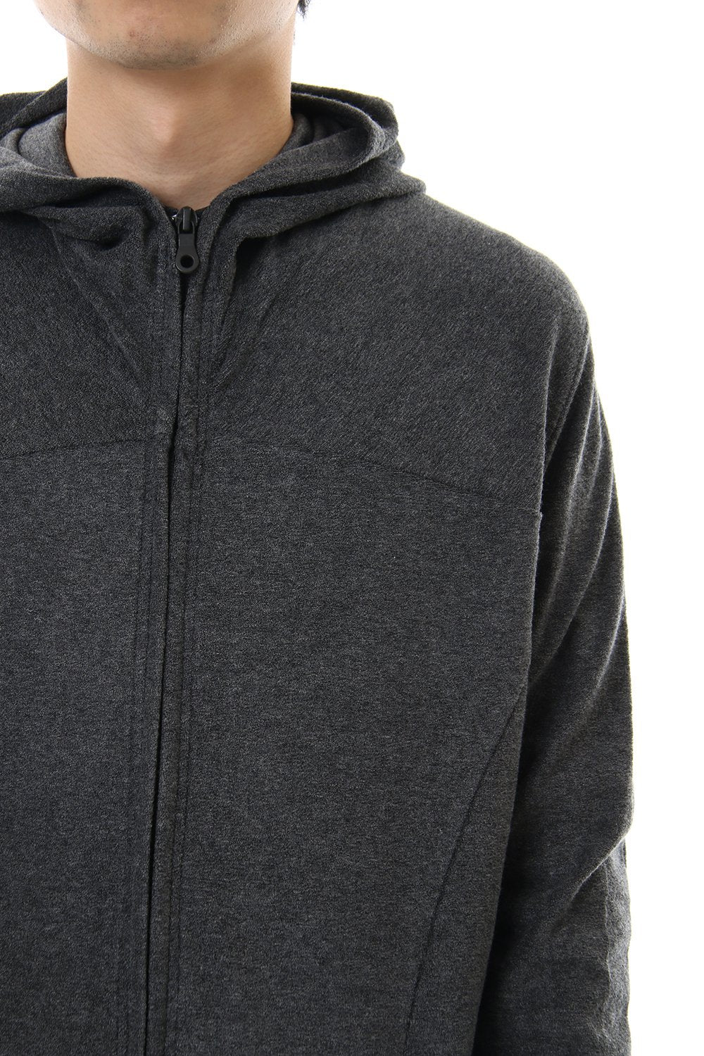 CROSS NECK HOODIE C.Gray
