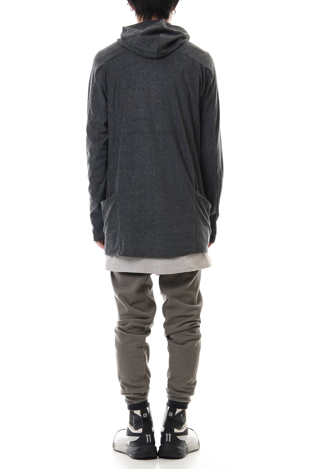 CROSS NECK HOODIE C.Gray