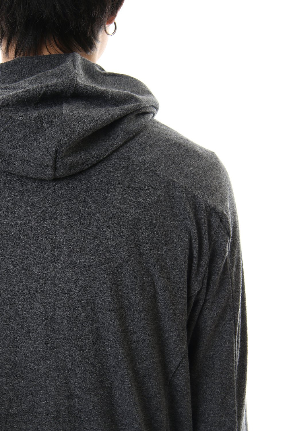 CROSS NECK HOODIE C.Gray