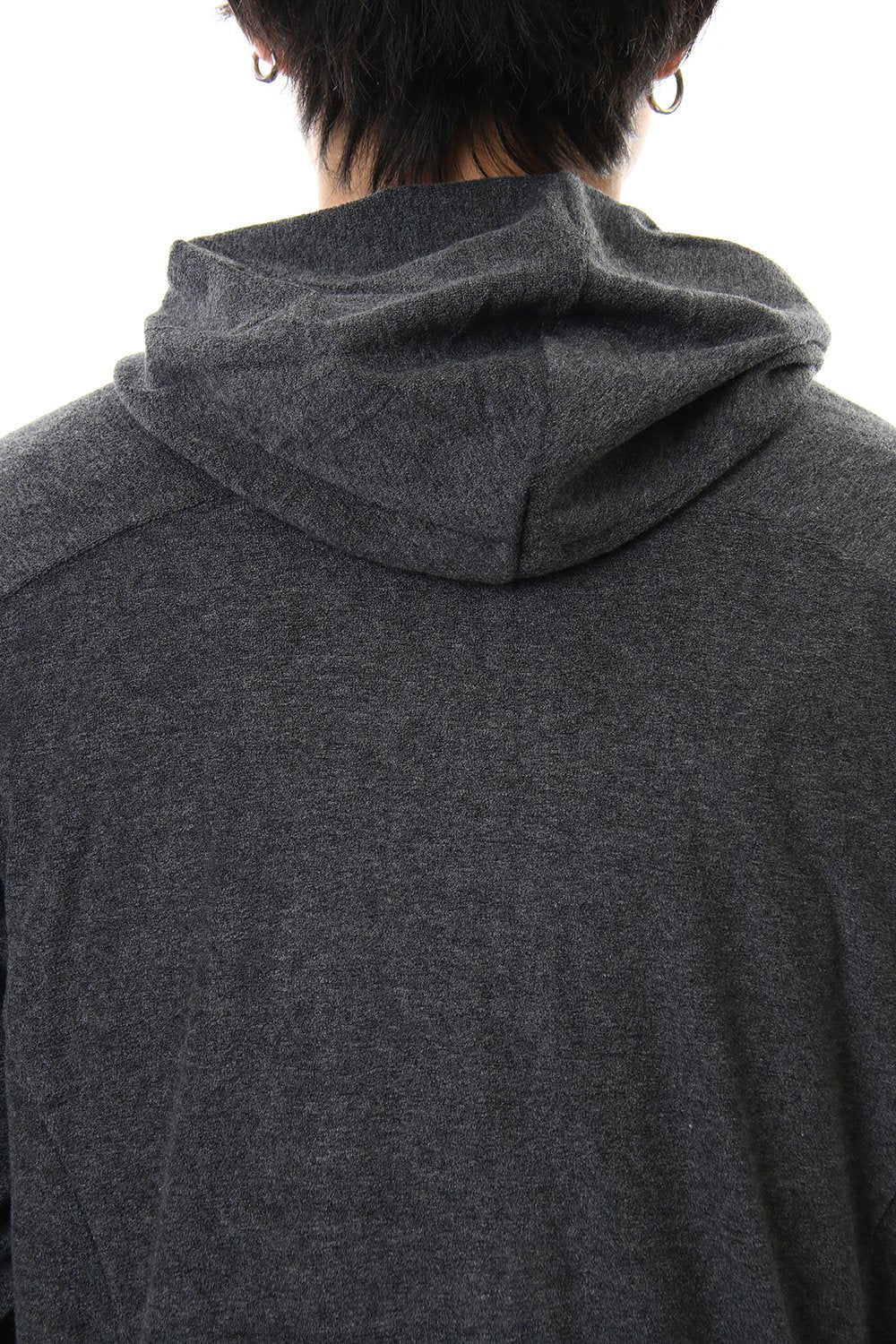 CROSS NECK HOODIE C.Gray