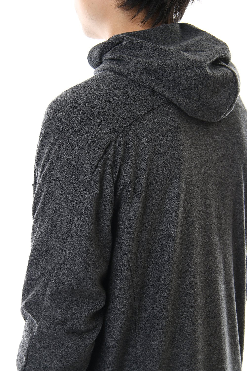 CROSS NECK HOODIE C.Gray