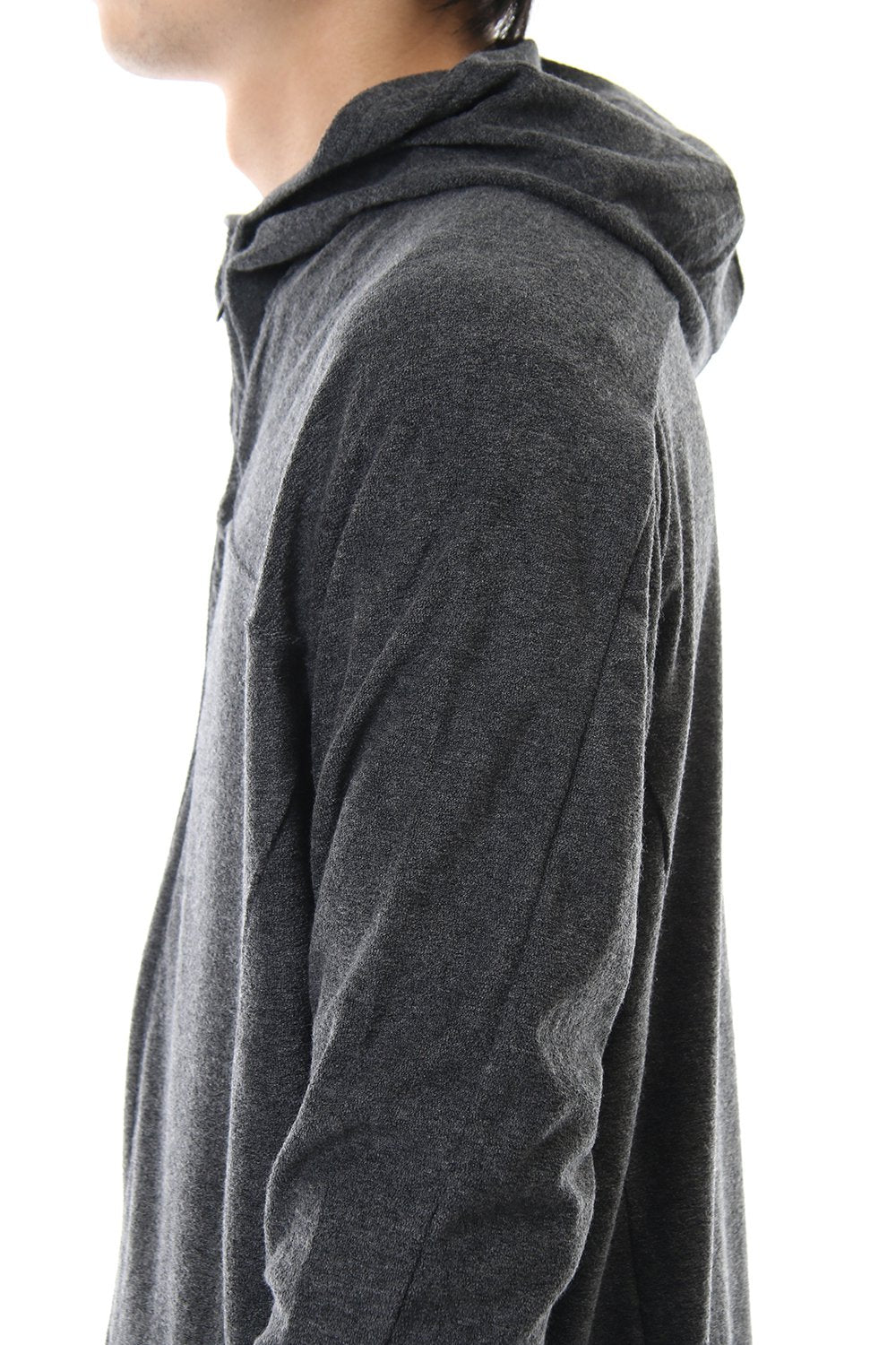 CROSS NECK HOODIE C.Gray