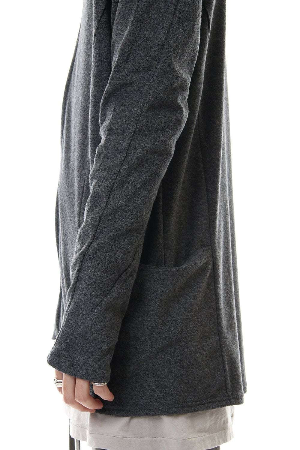 CROSS NECK HOODIE C.Gray