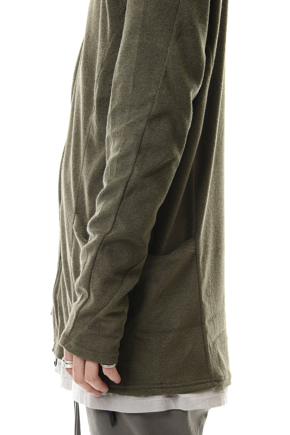 CROSS NECK HOODIE Khaki