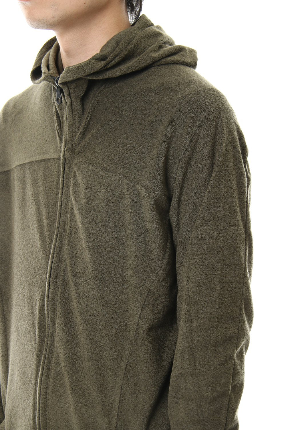 CROSS NECK HOODIE Khaki