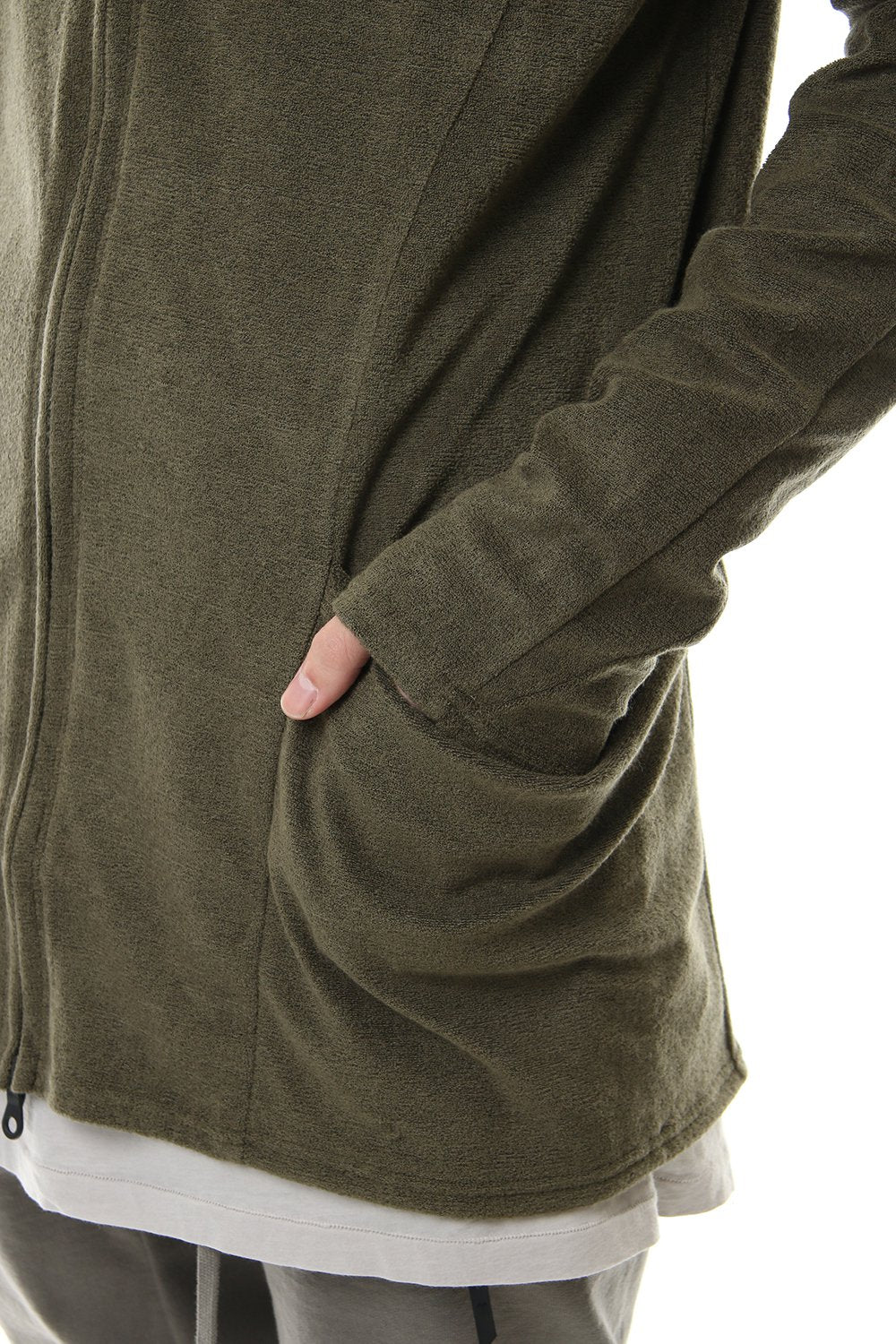 CROSS NECK HOODIE Khaki