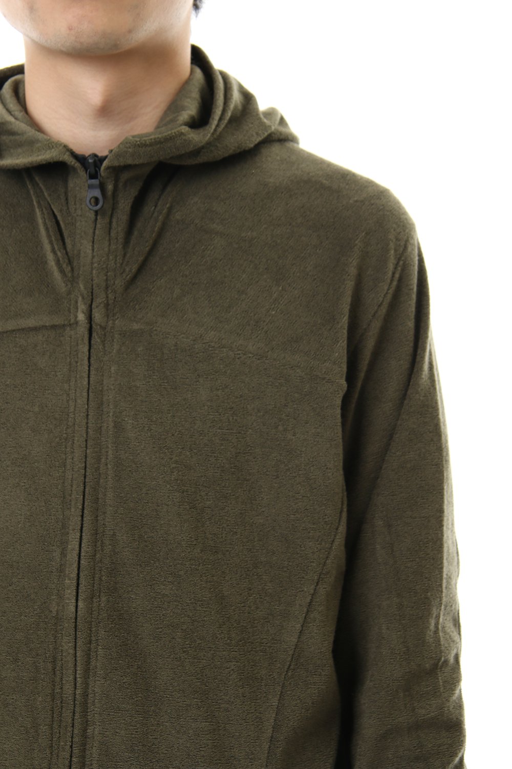 CROSS NECK HOODIE Khaki