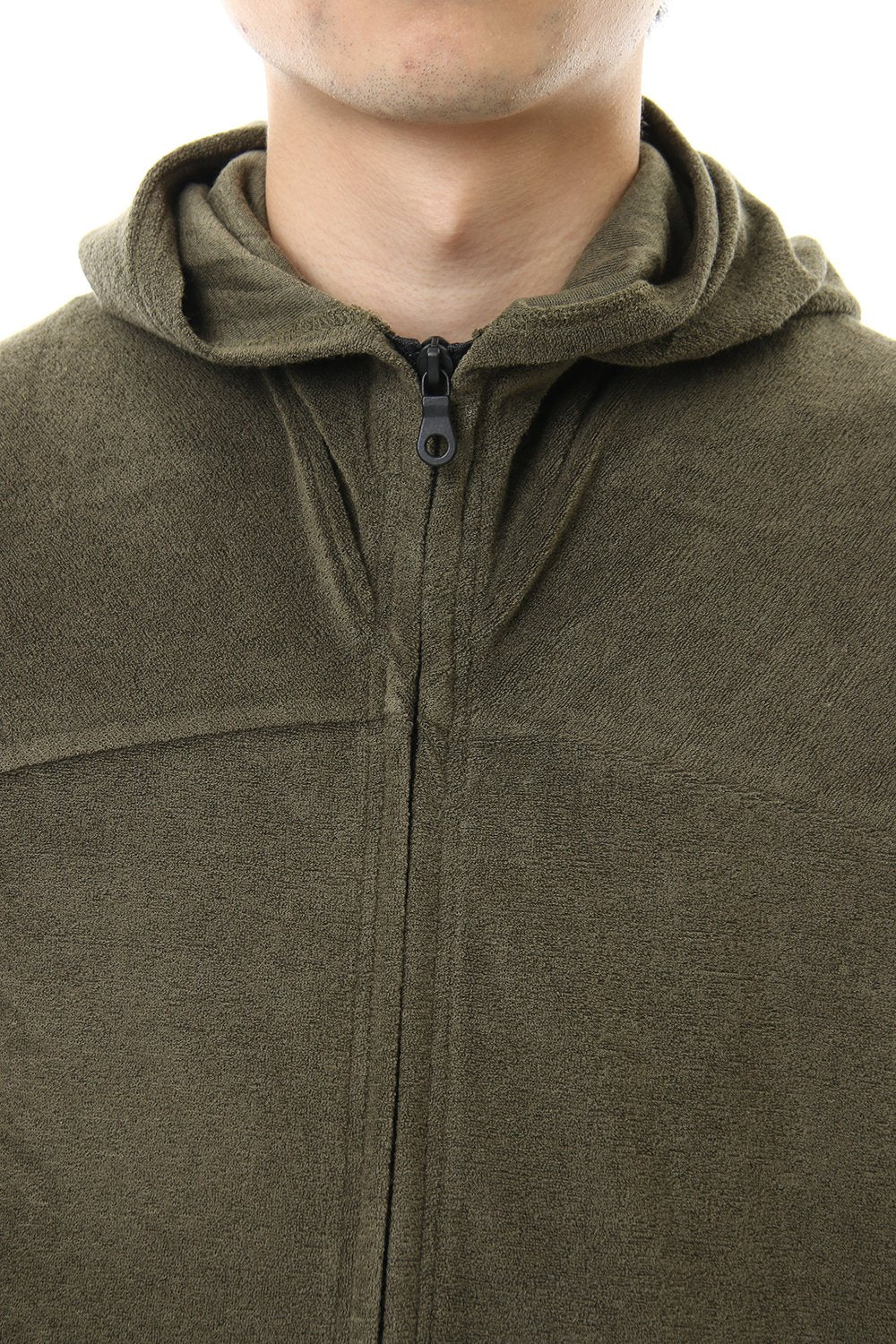 CROSS NECK HOODIE Khaki