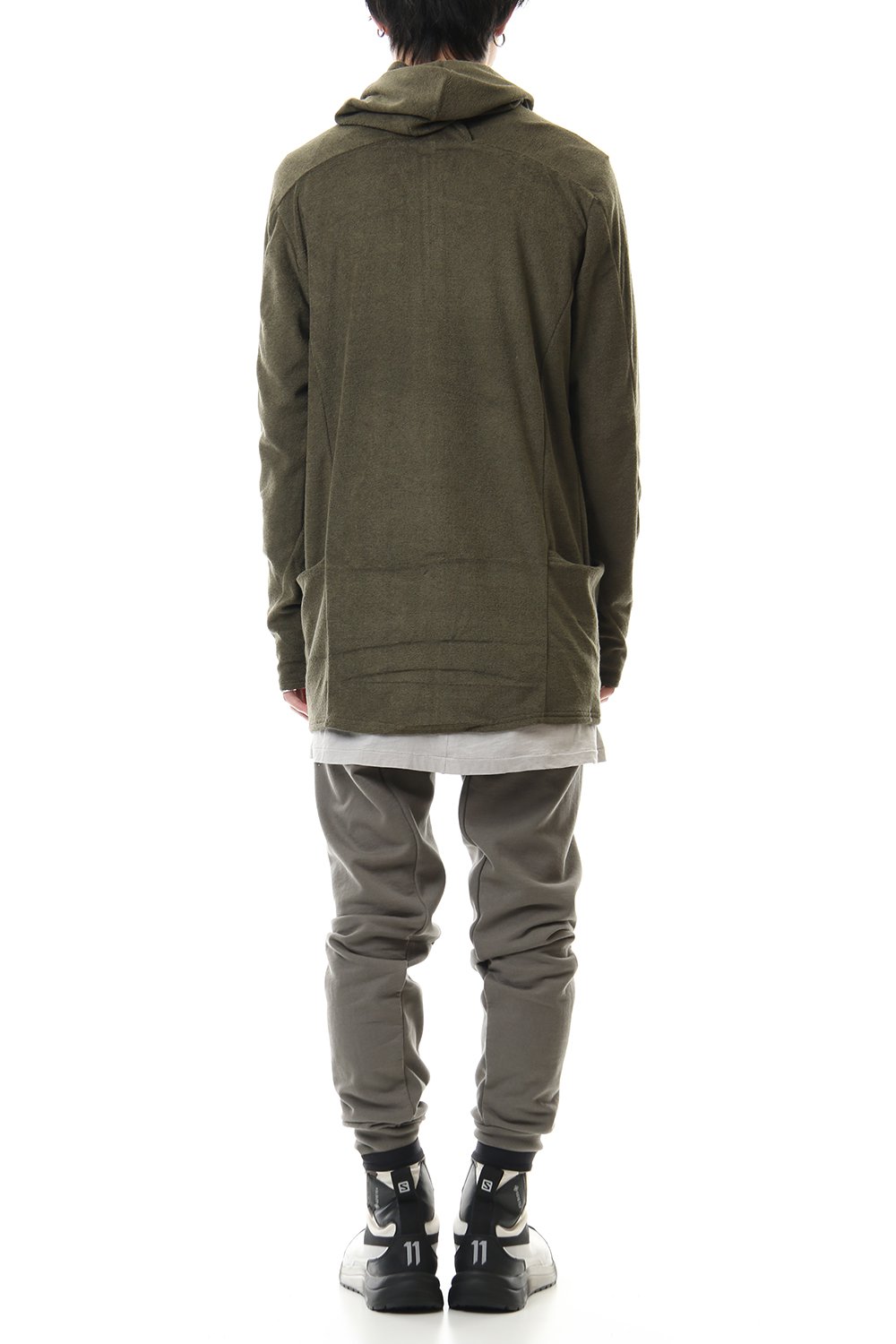 CROSS NECK HOODIE Khaki