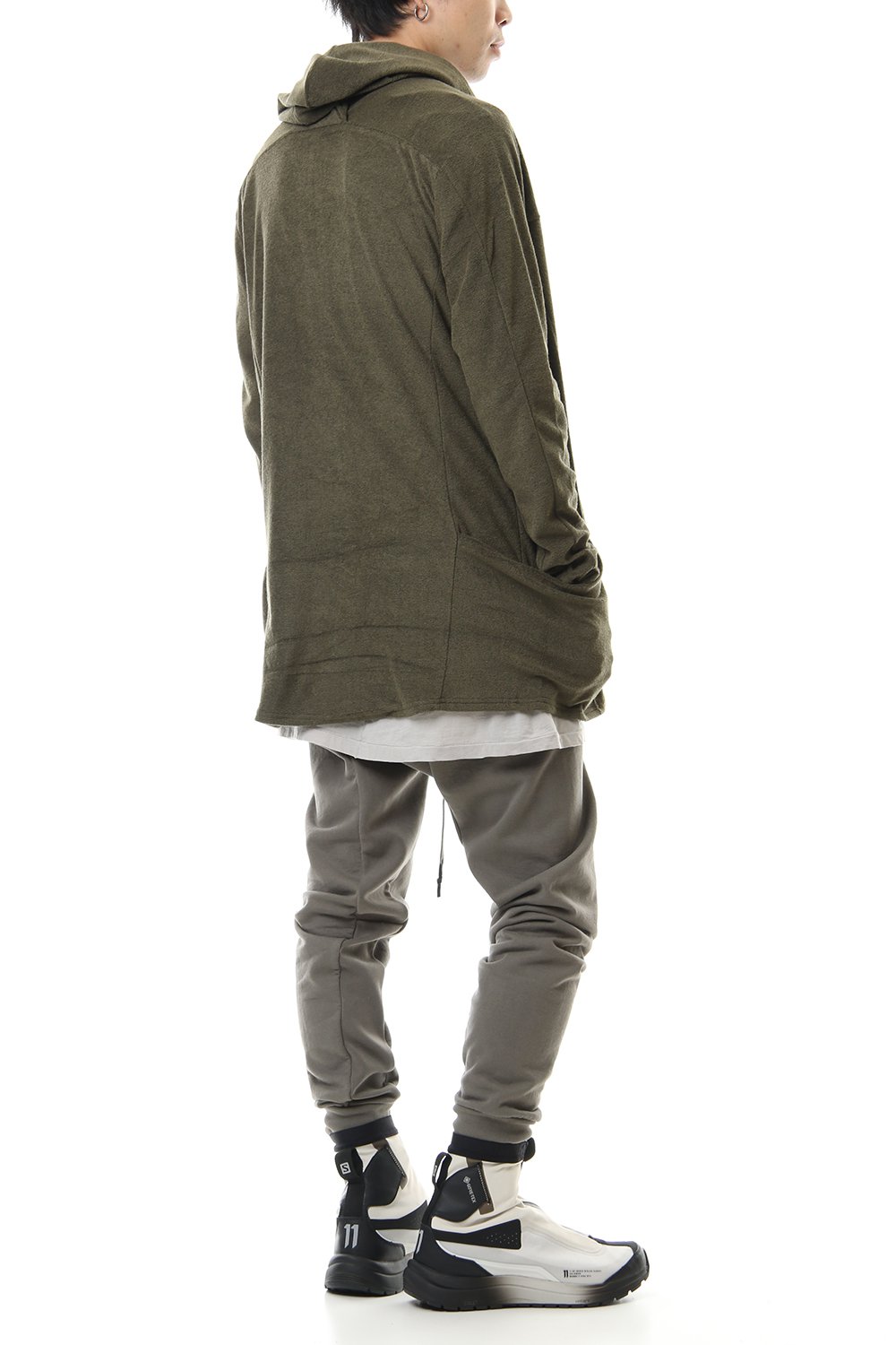CROSS NECK HOODIE Khaki