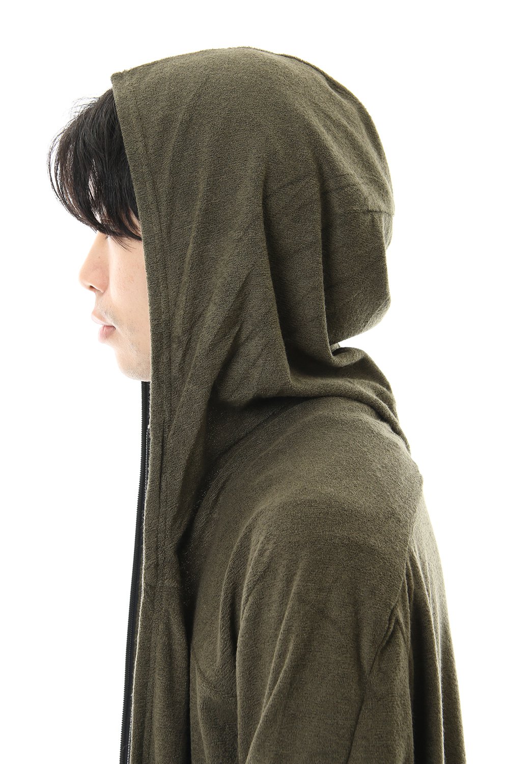 CROSS NECK HOODIE Khaki