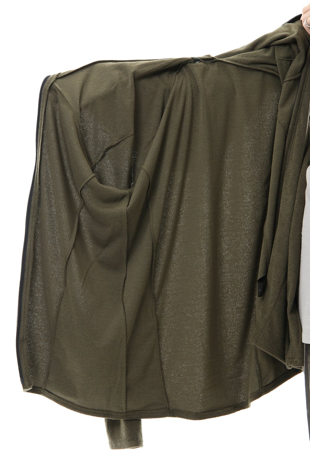 CROSS NECK HOODIE Khaki