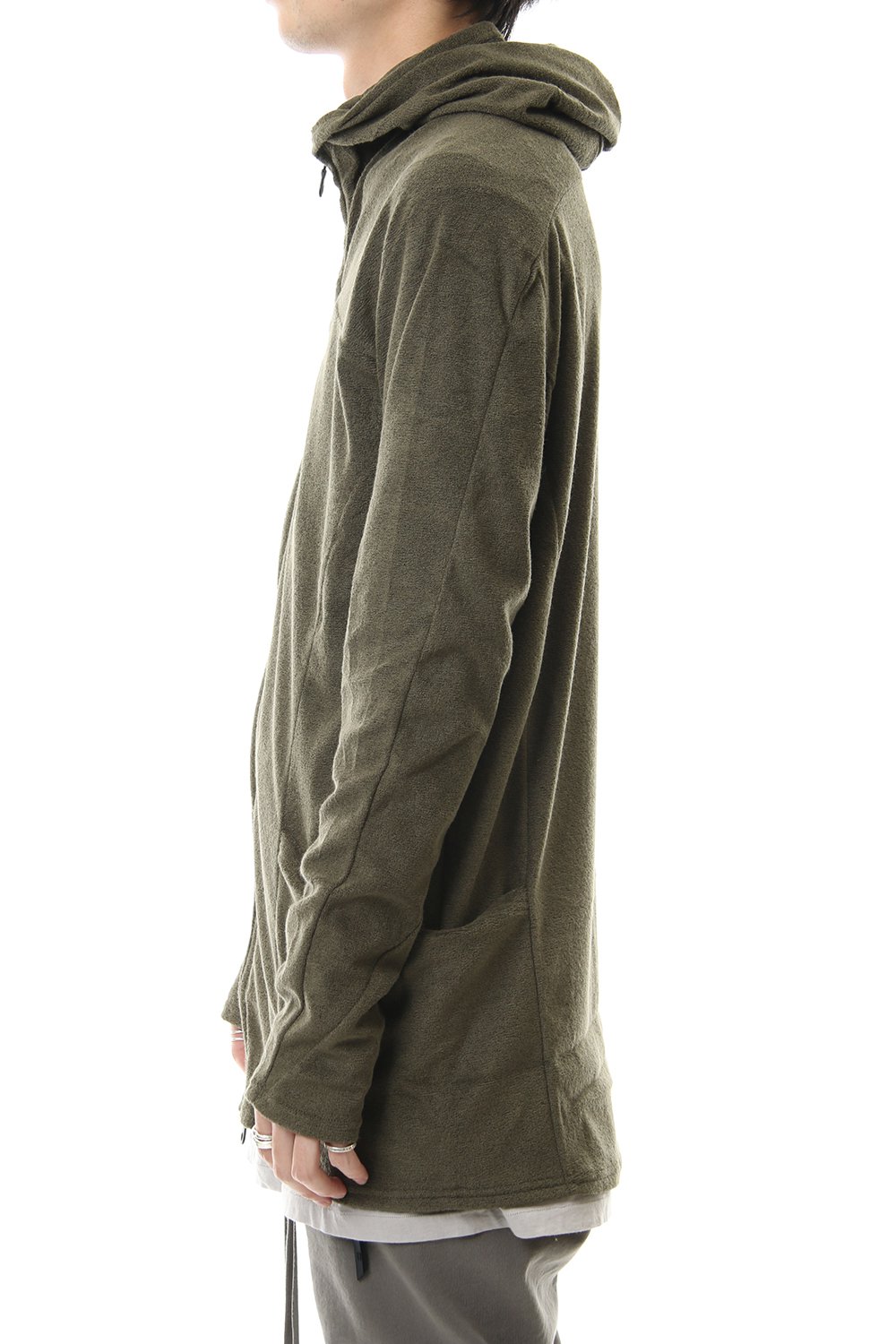 CROSS NECK HOODIE Khaki