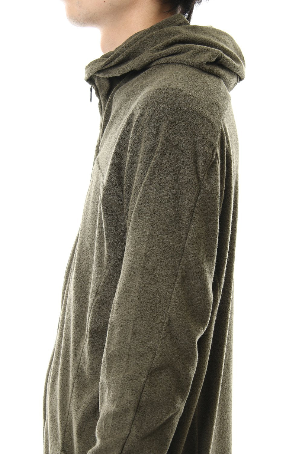 CROSS NECK HOODIE Khaki