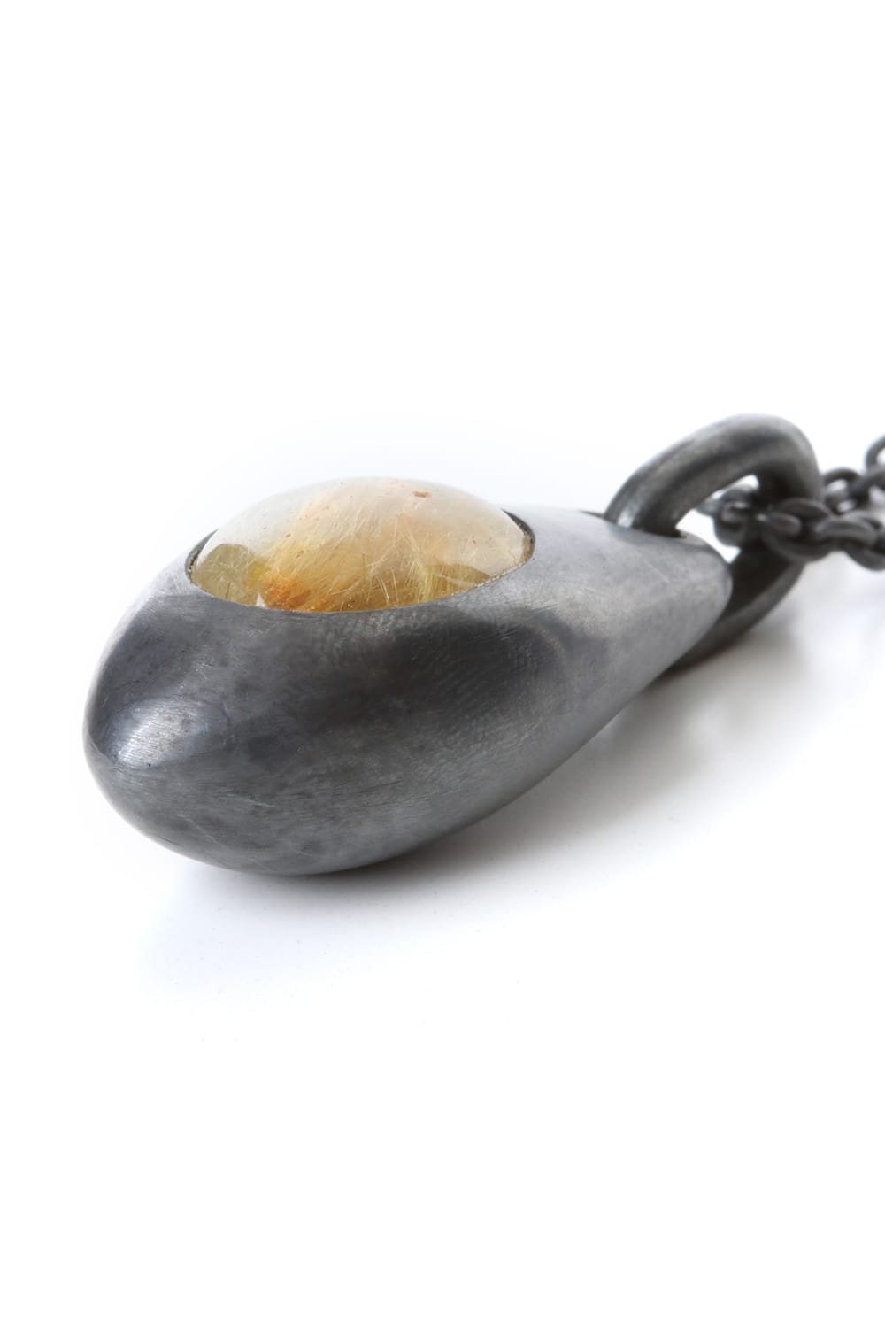 Chrysalis Necklace (Cremaster Emergence, Rutilated Quartz KA+RQ)