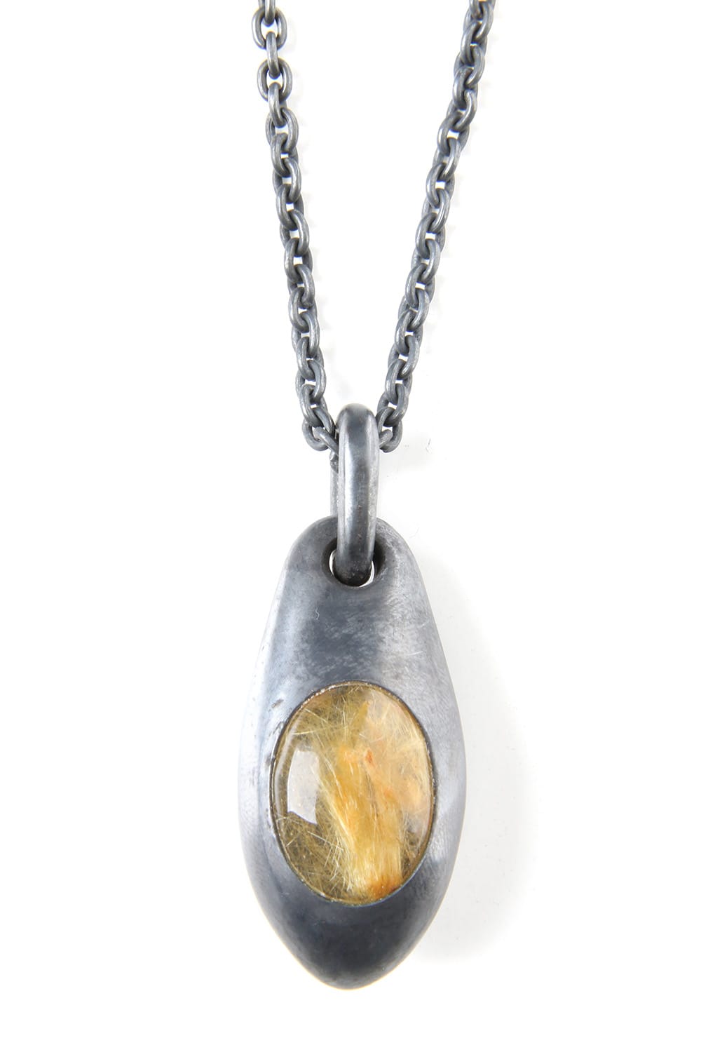 Chrysalis Necklace (Cremaster Emergence, Rutilated Quartz KA+RQ)