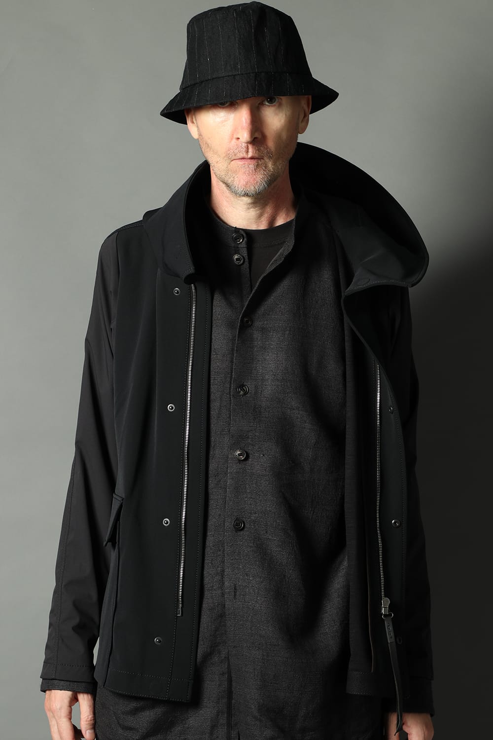 Hooded jacket merino wool jersey bonding