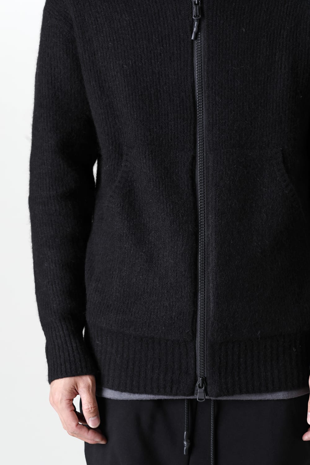 Knit Mohair Hoodie Black