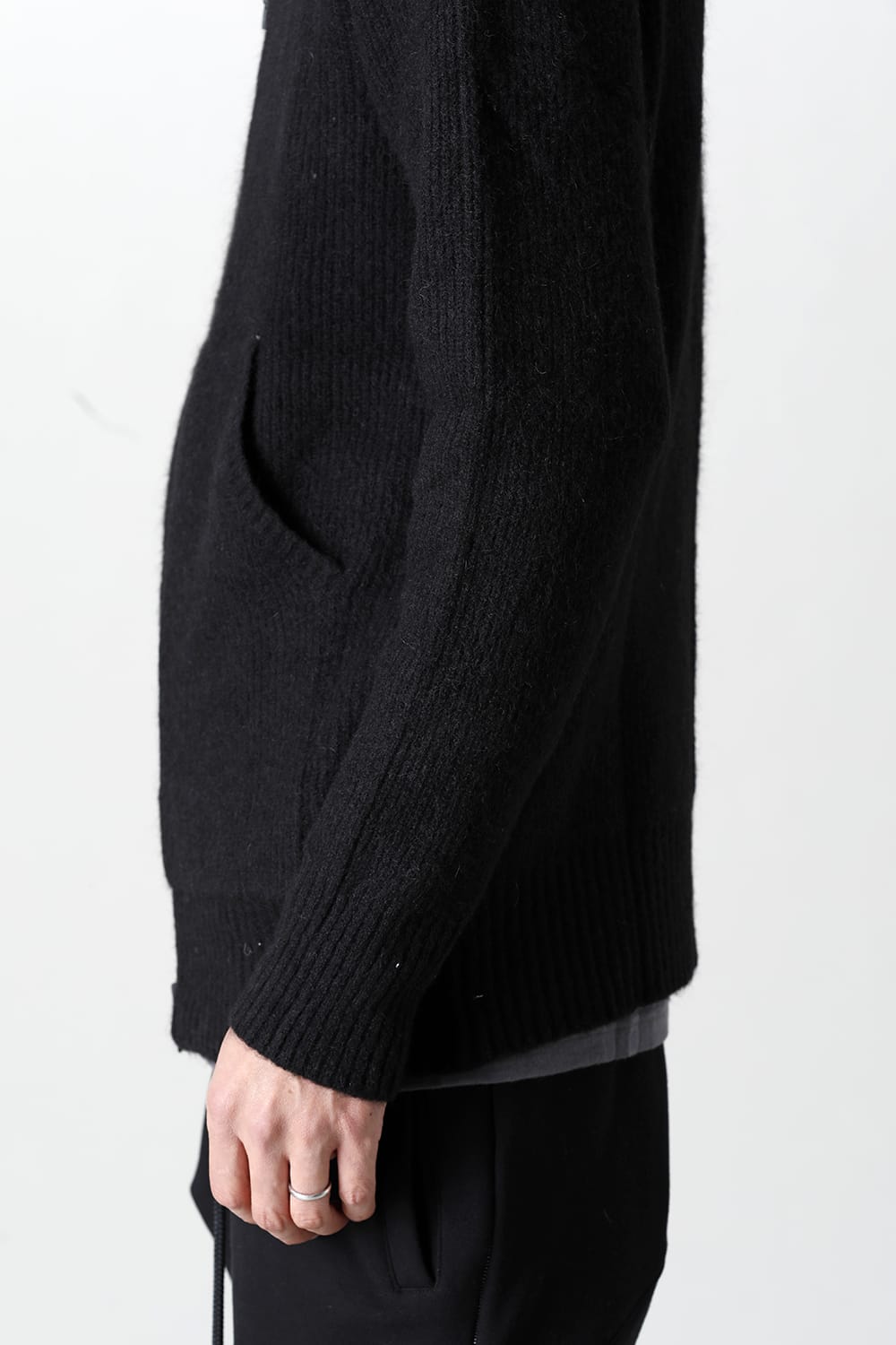 Knit Mohair Hoodie Black