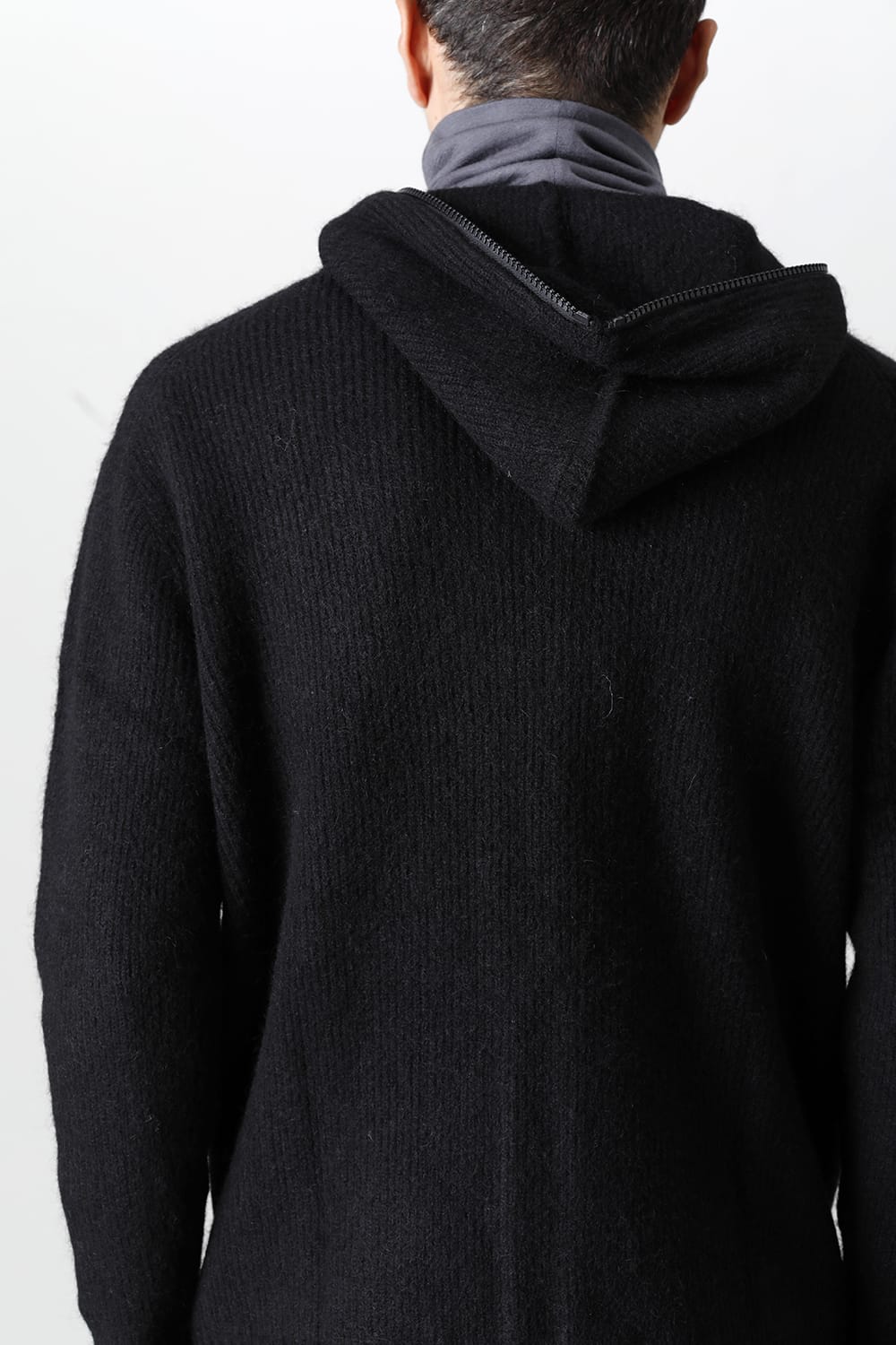 Knit Mohair Hoodie Black