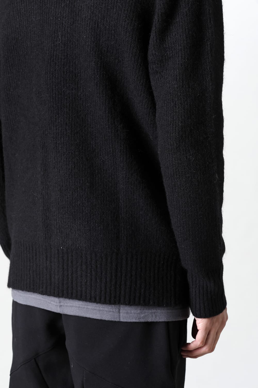 Knit Mohair Hoodie Black